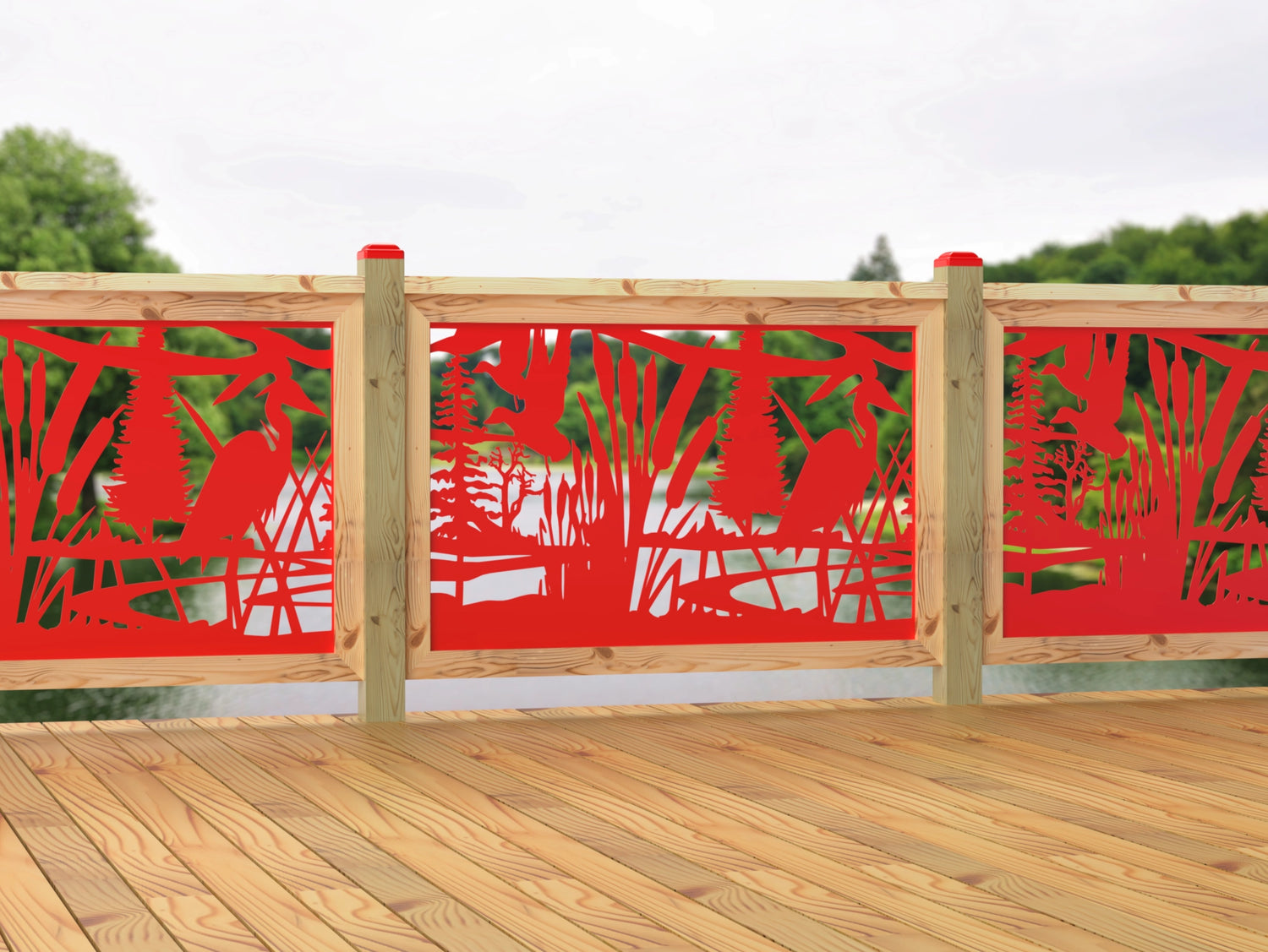 47"x30" - Crane Pond Fence/Gate Panel Insert - Madison Iron and Wood