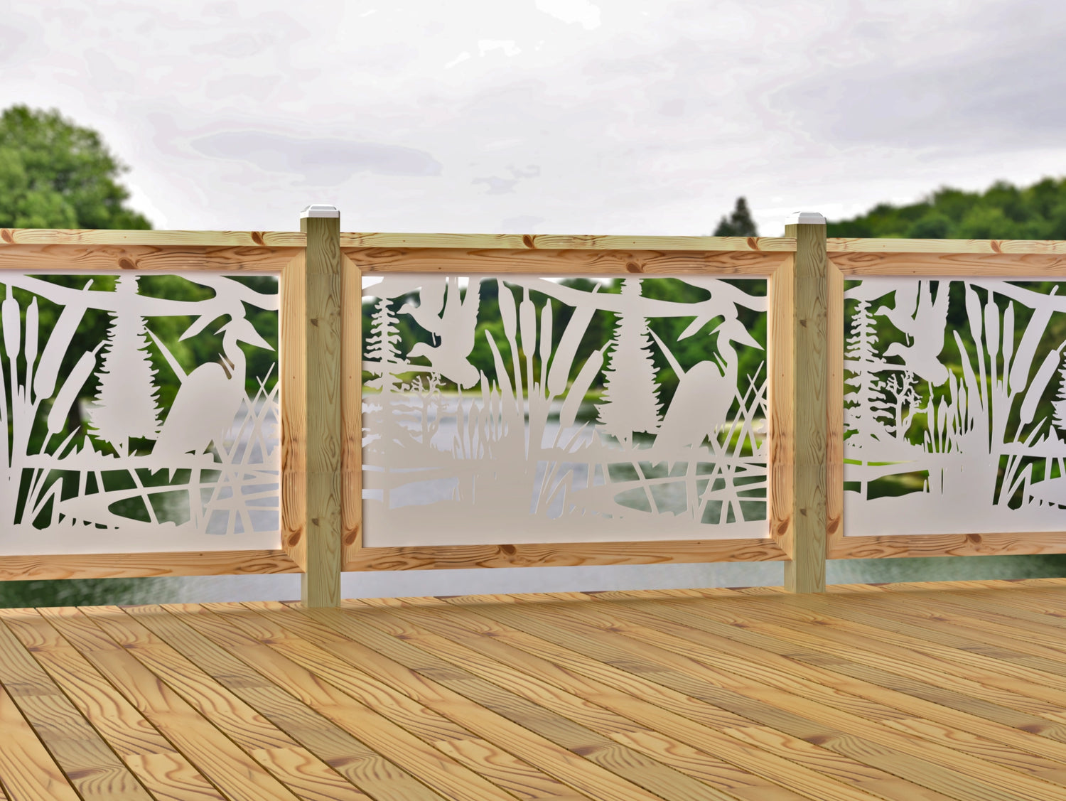 47"x30" - Crane Pond Fence/Gate Panel Insert - Madison Iron and Wood