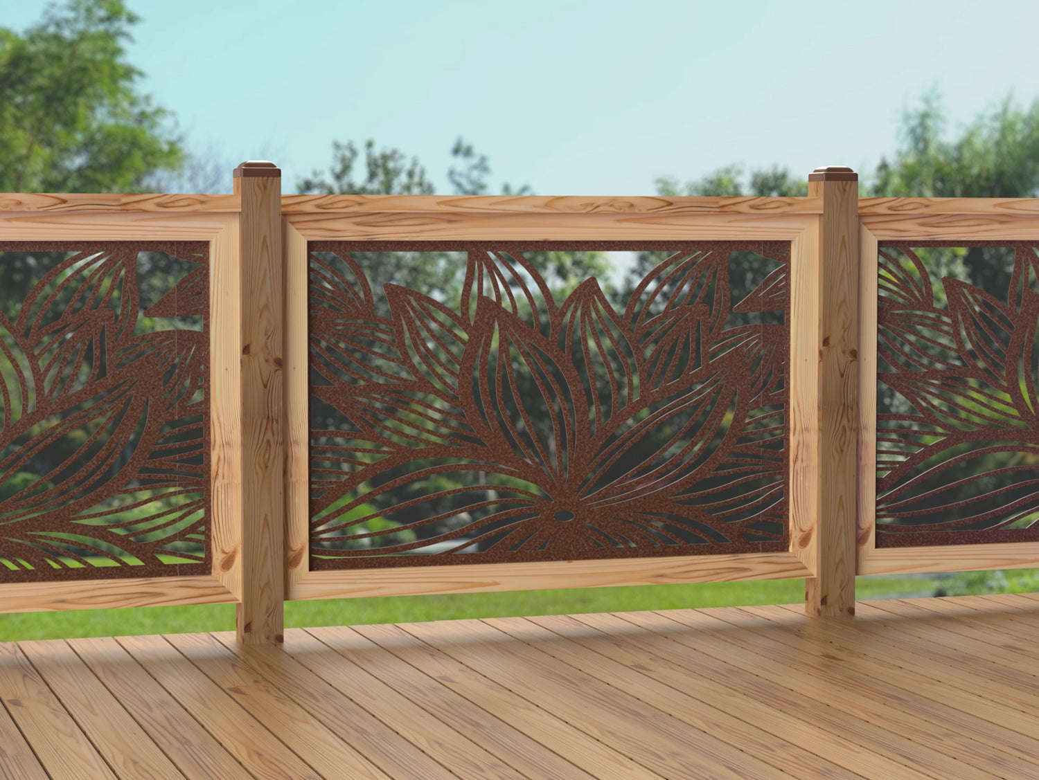 47"x30" - Garden Flower Fence/Gate Panel Insert - Madison Iron and Wood