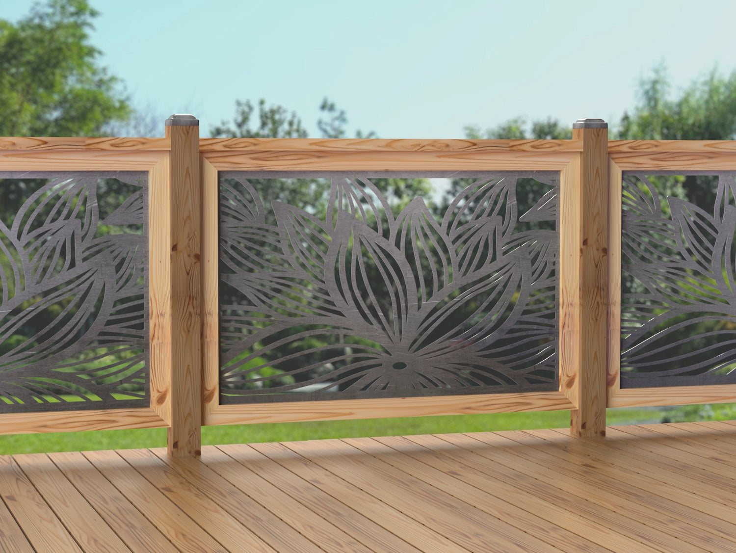 47"x30" - Garden Flower Fence/Gate Panel Insert - Madison Iron and Wood