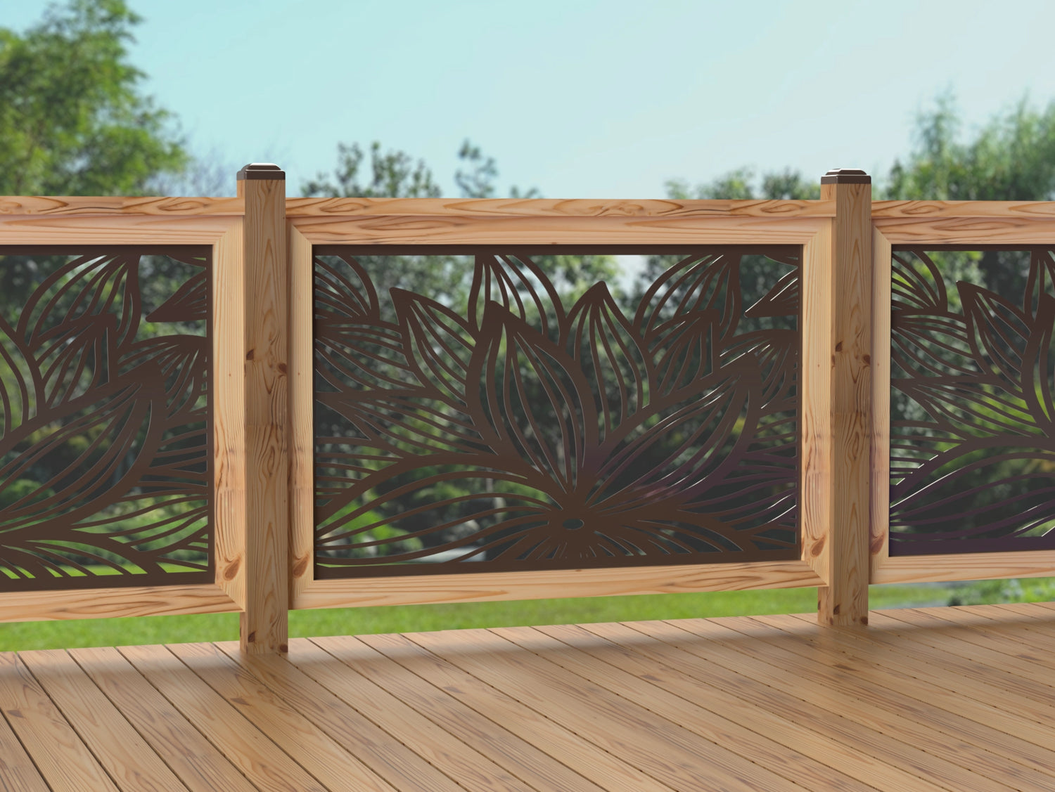 47"x30" - Garden Flower Fence/Gate Panel Insert - Madison Iron and Wood