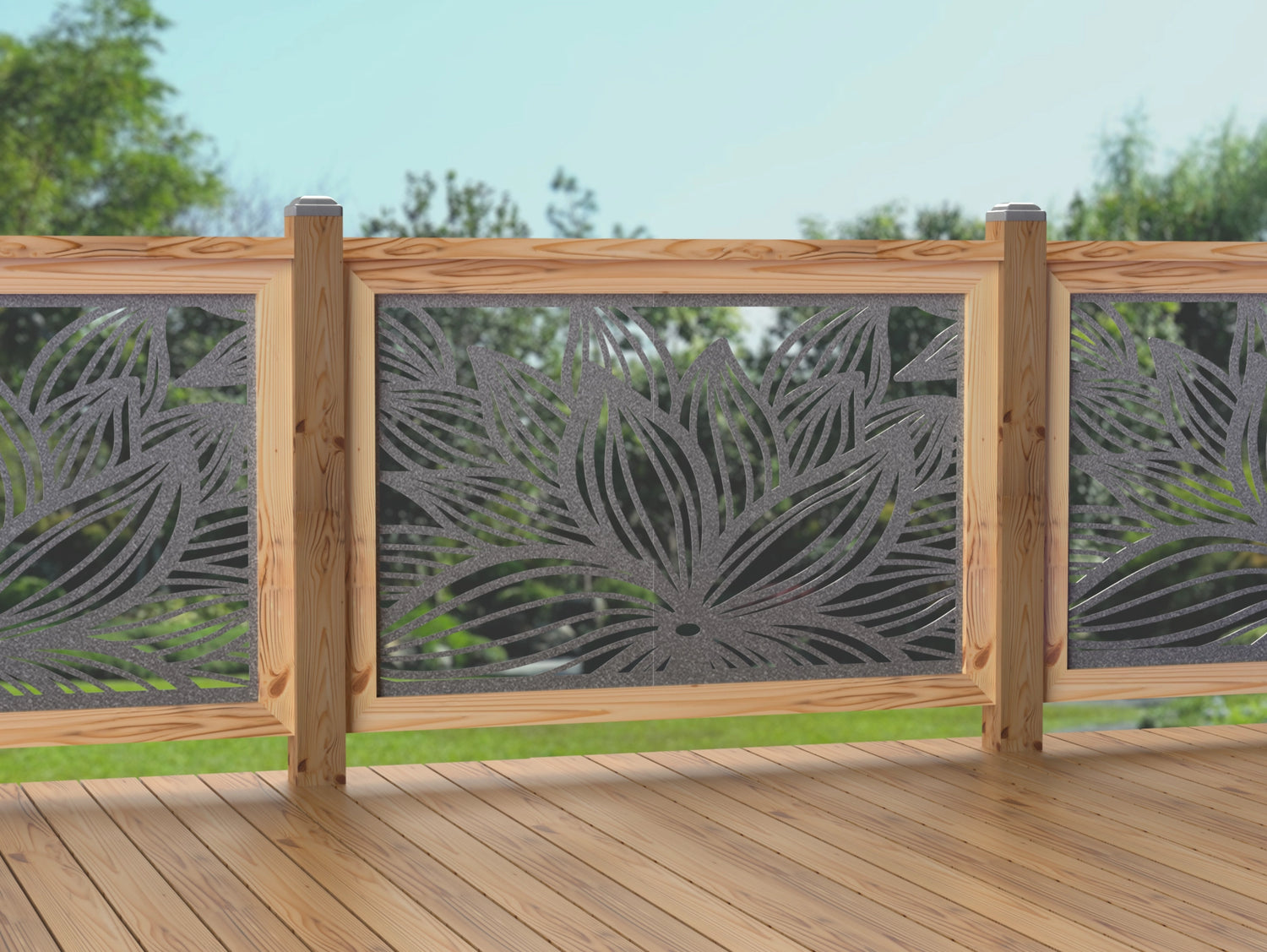 47"x30" - Garden Flower Fence/Gate Panel Insert - Madison Iron and Wood