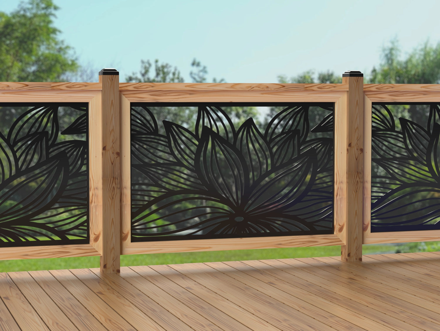 47"x30" - Garden Flower Fence/Gate Panel Insert - Madison Iron and Wood