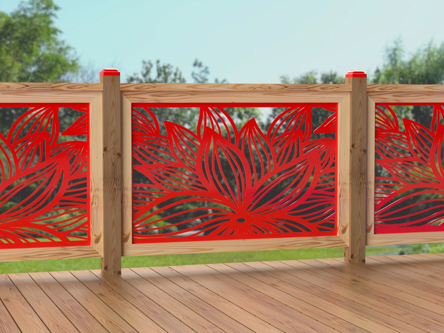 47"x30" - Garden Flower Fence/Gate Panel Insert - Madison Iron and Wood