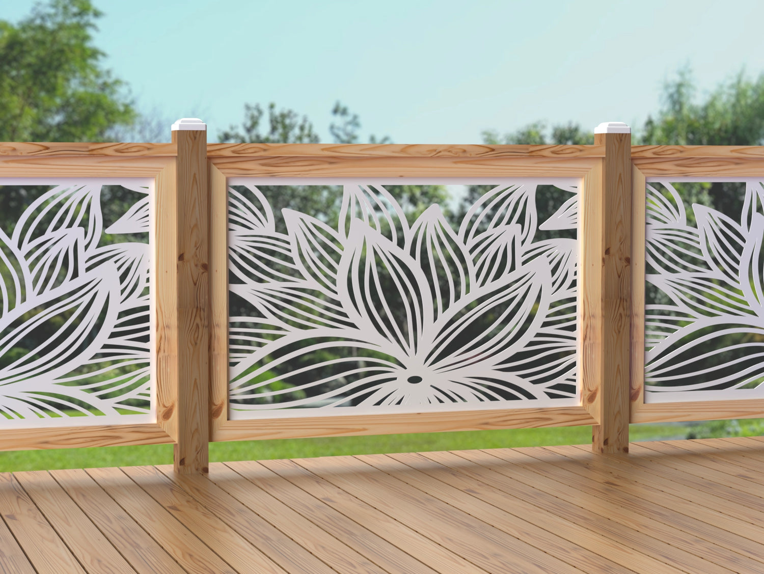 47"x30" - Garden Flower Fence/Gate Panel Insert - Madison Iron and Wood