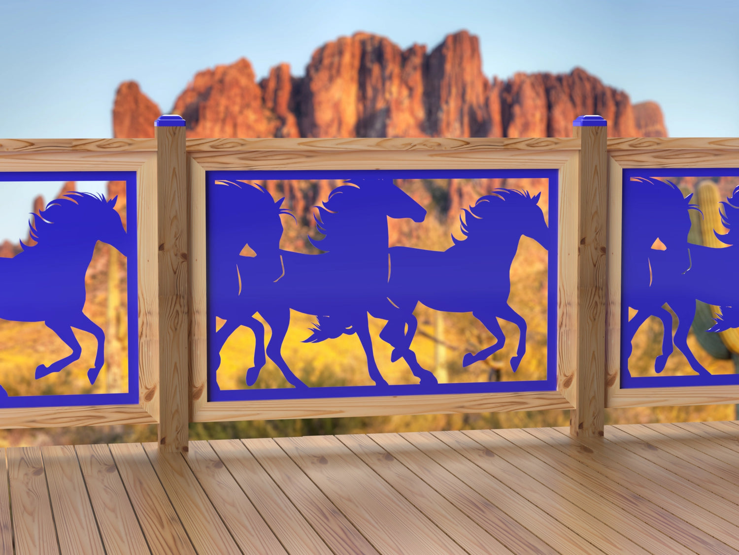 47"x30" - Horses Running Fence/Gate Panel Insert - Madison Iron and Wood