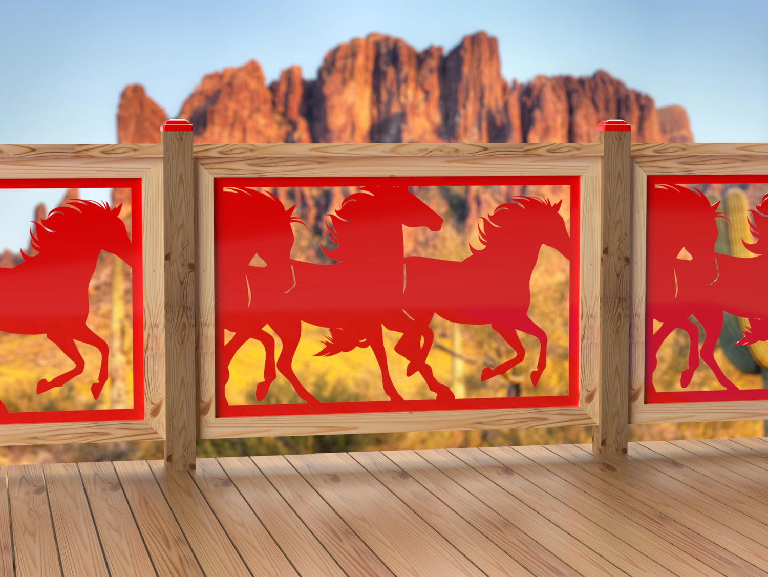 47"x30" - Horses Running Fence/Gate Panel Insert - Madison Iron and Wood