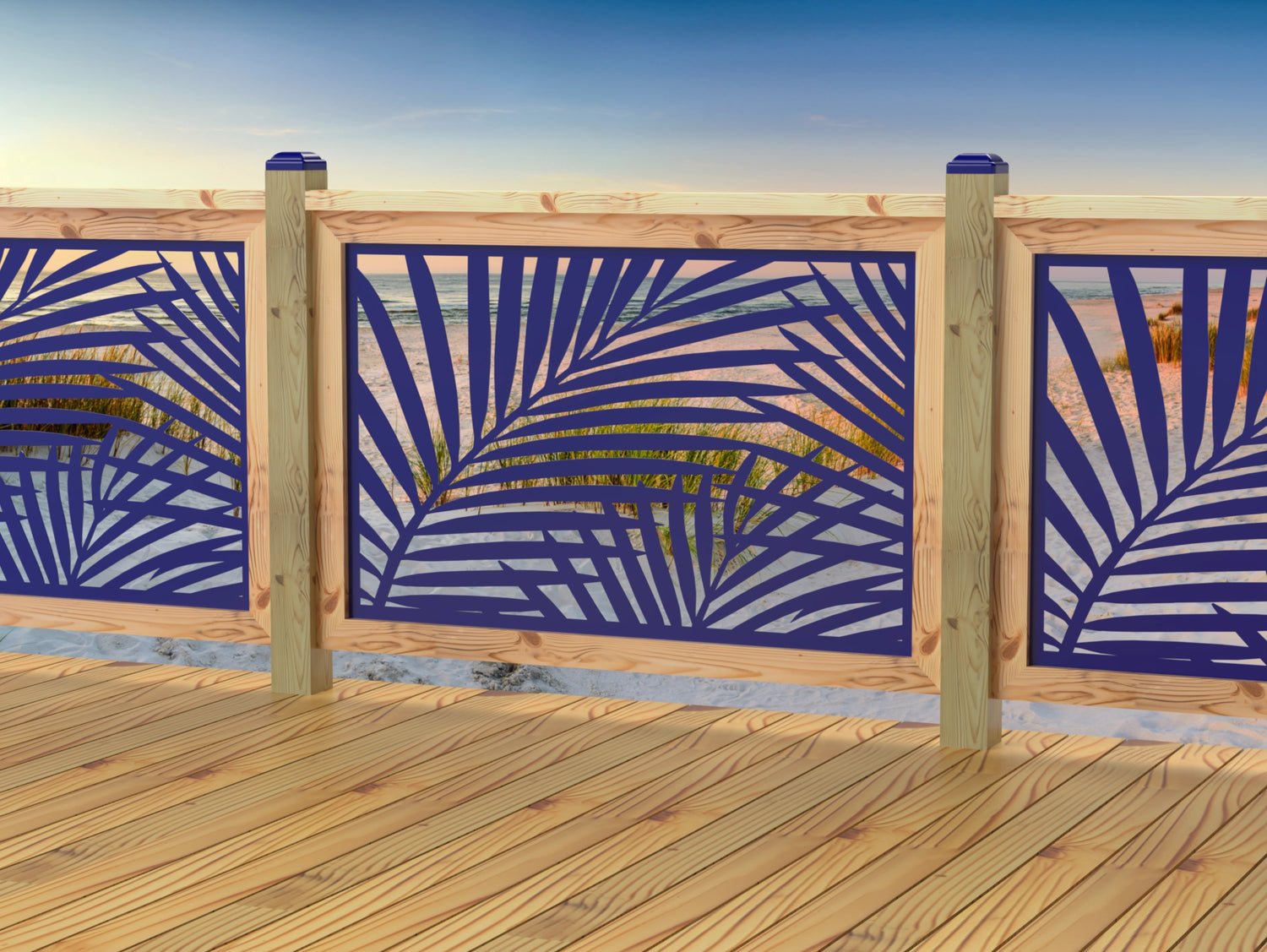 47"x30" - Palm Leaf Pattern Fence/Gate Panel Insert - Madison Iron and Wood