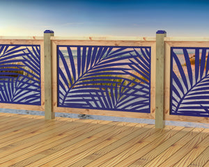 47"x30" - Palm Leaf Pattern Fence/Gate Panel Insert