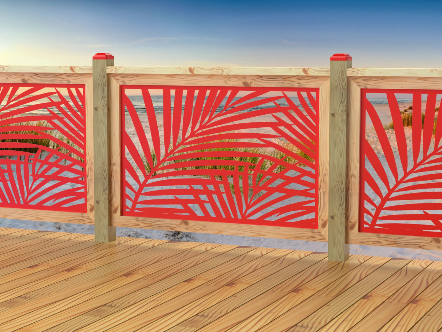 47"x30" - Palm Leaf Pattern Fence/Gate Panel Insert - Madison Iron and Wood