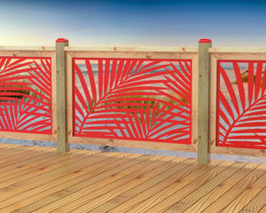 47"x30" - Palm Leaf Pattern Fence/Gate Panel Insert