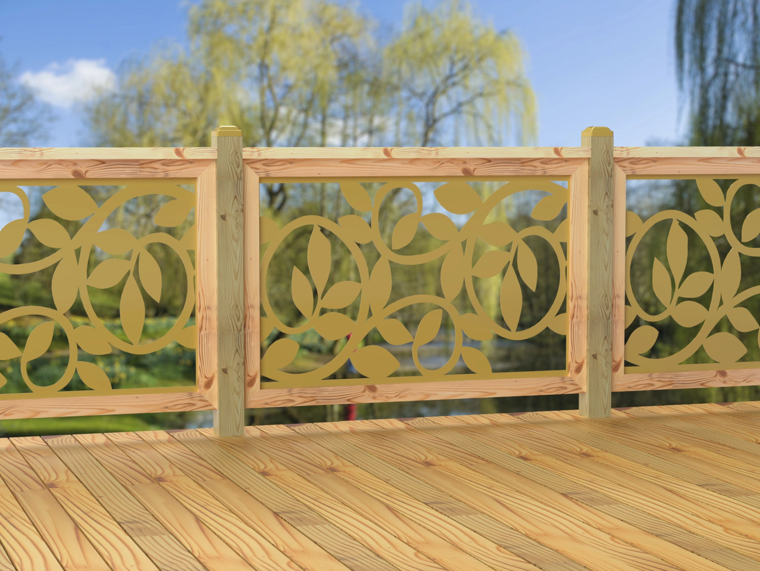 47"x30" - Vine Pattern Fence/Gate Panel Insert - Madison Iron and Wood