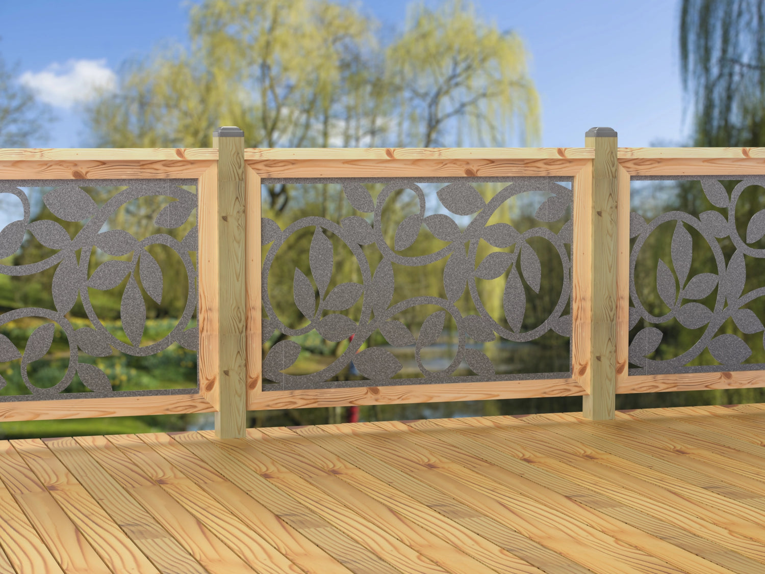 47"x30" - Vine Pattern Fence/Gate Panel Insert - Madison Iron and Wood