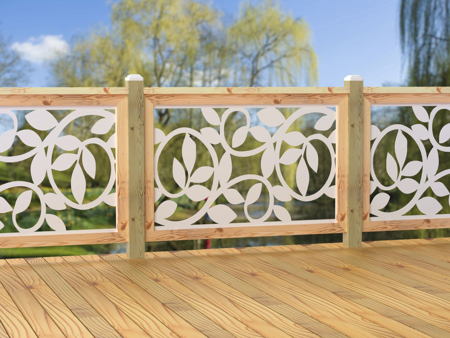 47"x30" - Vine Pattern Fence/Gate Panel Insert - Madison Iron and Wood