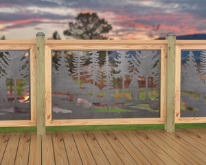 47"x30" - Bear Landscape Fence/Gate Panel Insert - Scene 2