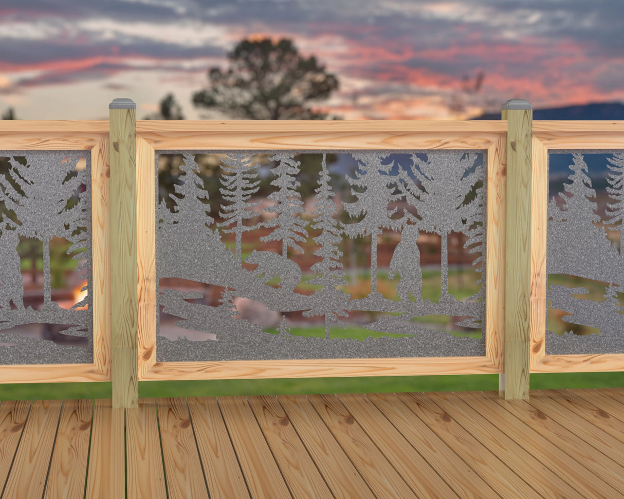 47"x30" - Bear Landscape Fence/Gate Panel Insert - Scene 2
