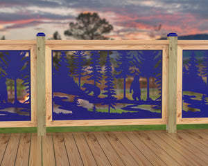 47"x30" - Bear Landscape Fence/Gate Panel Insert - Scene 2
