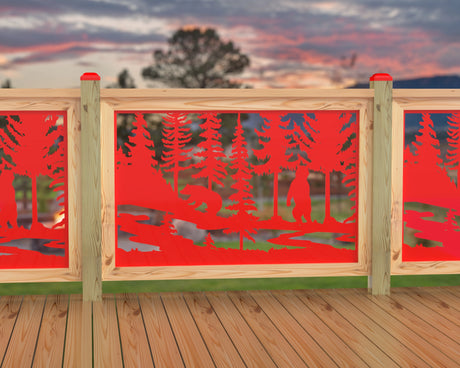 47"x30" - Bear Landscape Fence/Gate Panel Insert - Variation 2 - Madison Iron and Wood