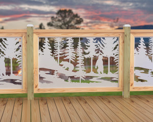 47"x30" - Bear Landscape Fence/Gate Panel Insert - Scene 2