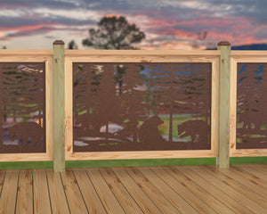 47"x30" - Bear Landscape Fence/Gate Panel Insert - Scene 3