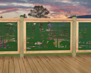 47"x30" - Bear Landscape Fence/Gate Panel Insert - Scene 3