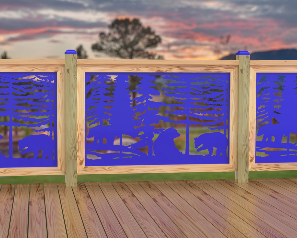 47"x30" - Bear Landscape Fence/Gate Panel Insert - Scene 3