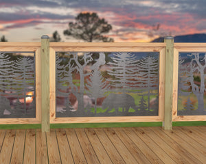 47"x30" - Bear Landscape Fence/Gate Panel Insert - Scene 4
