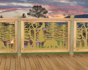 47"x30" - Bear Landscape Fence/Gate Panel Insert - Scene 4
