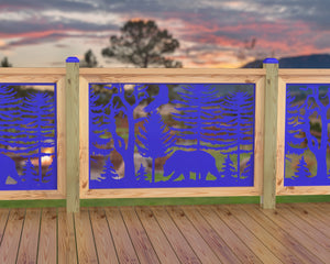 47"x30" - Bear Landscape Fence/Gate Panel Insert - Scene 4