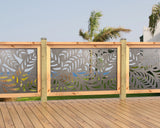 47"x30" - Budding Palm Leaf Pattern Fence/Gate Panel Insert - Madison Iron and Wood
