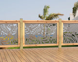 47"x30" - Budding Palm Leaf Pattern Fence/Gate Panel Insert - Madison Iron and Wood