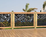 47"x30" - Budding Palm Leaf Pattern Fence/Gate Panel Insert - Madison Iron and Wood