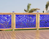 47"x30" - Budding Palm Leaf Pattern Fence/Gate Panel Insert - Madison Iron and Wood