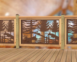 Deer Jumping Scene Railing Panel Insert