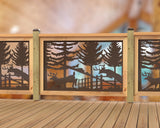 Deer Jumping Scene Railing Panel Insert