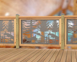 Deer Jumping Scene Railing Panel Insert