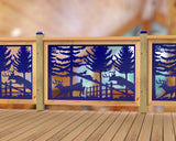 Deer Jumping Scene Railing Panel Insert