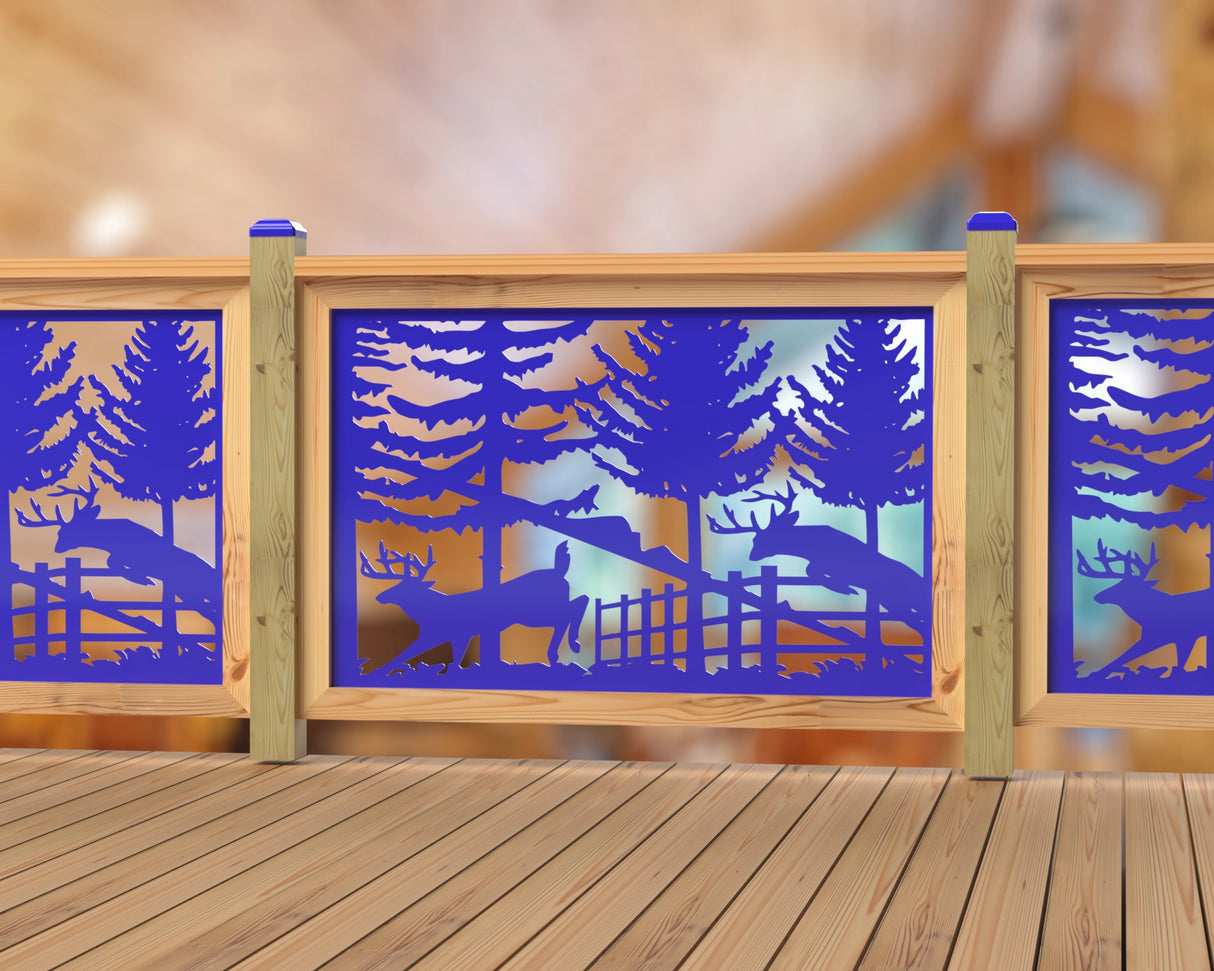 Deer Jumping Scene Railing Panel Insert