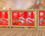 Deer Jumping Scene Railing Panel Insert