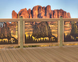 47"x30" - Devils Tower National Monument Fence/Gate Panel Insert - Madison Iron and Wood