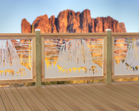 47"x30" - Devils Tower National Monument Fence/Gate Panel Insert - Madison Iron and Wood