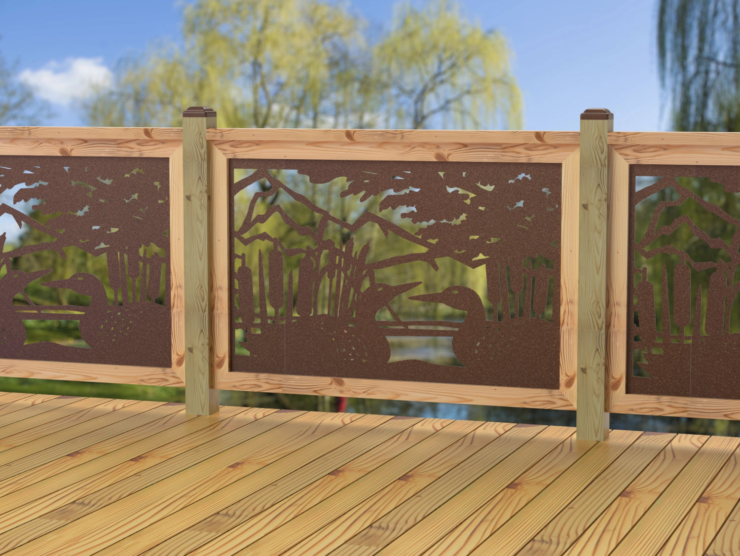 47"x30" - Duck Pond Fence/Gate Panel Insert - Madison Iron and Wood