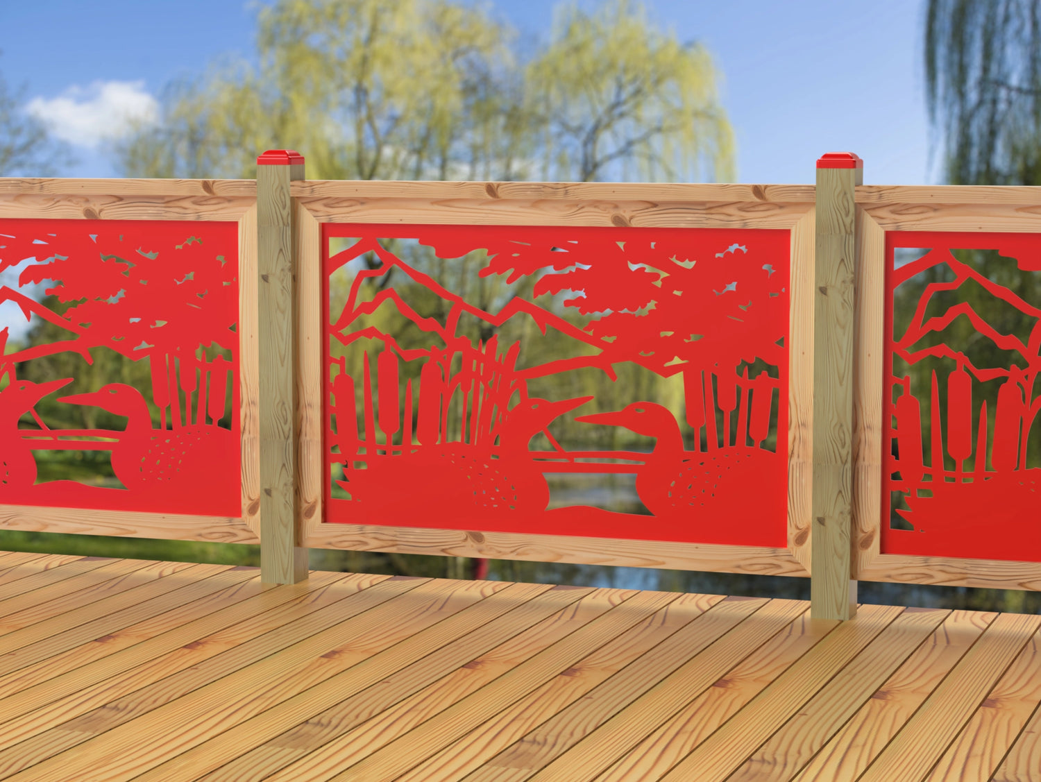 47"x30" - Duck Pond Fence/Gate Panel Insert - Madison Iron and Wood