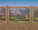 Farm Scene Railing Panel Insert - Madison Iron and Wood