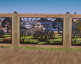 Farm Scene Railing Panel Insert - Madison Iron and Wood