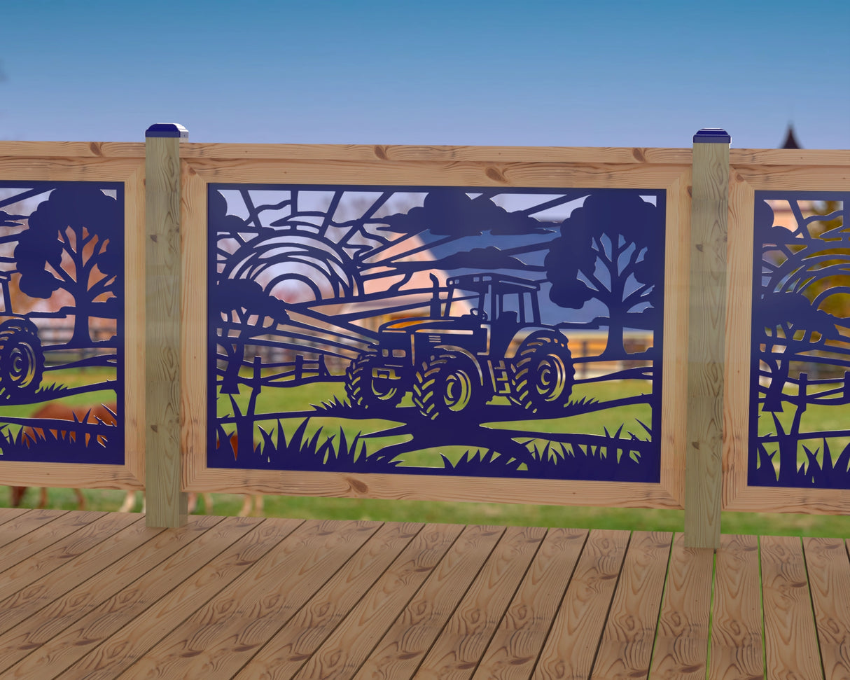 Farm Scene Railing Panel Insert - Madison Iron and Wood