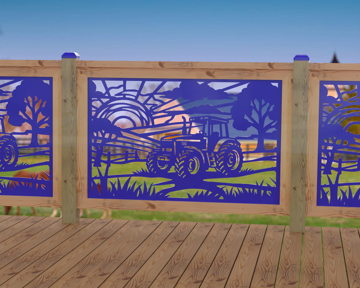 Farm Scene Railing Panel Insert - Madison Iron and Wood