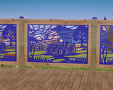 Farm Scene Railing Panel Insert - Madison Iron and Wood