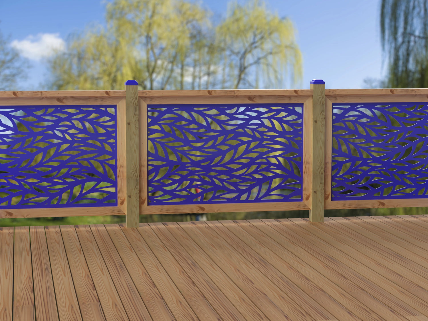 47"x30" - Willow Leaves Fence/Gate Panel Insert - Madison Iron and Wood