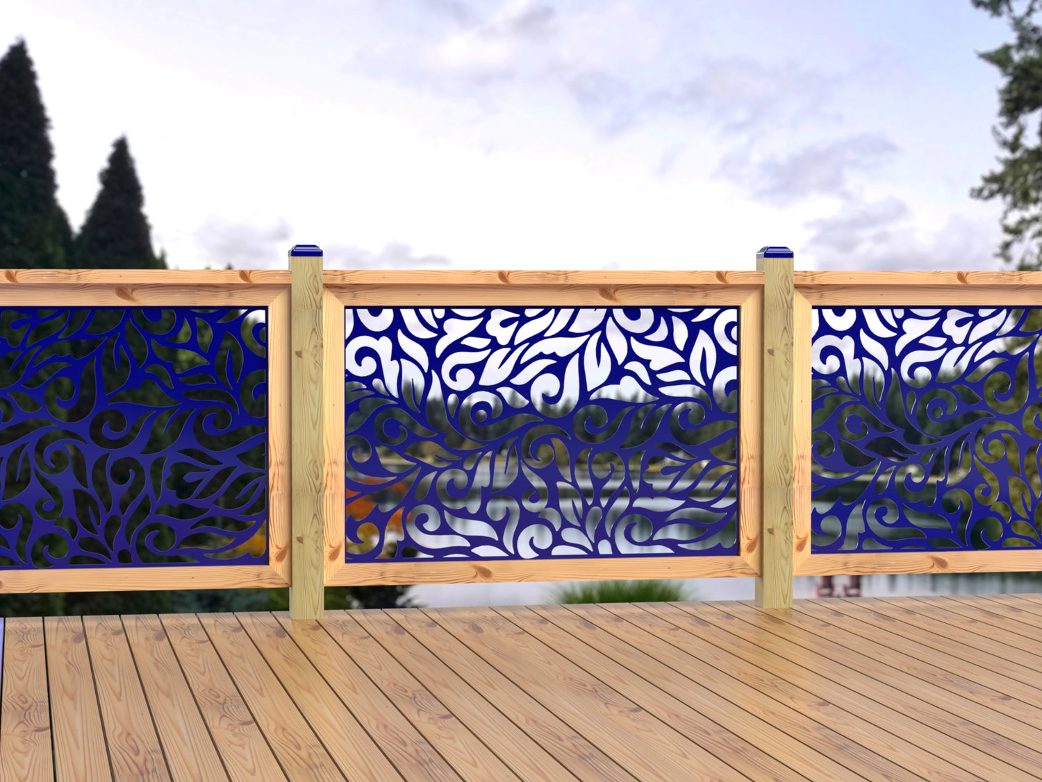 47"x30" - Flowing Leaves Fence/Gate Panel Insert - Madison Iron and Wood